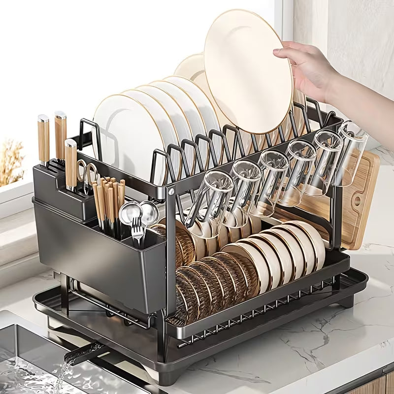 Massaha™ Premium 2-Tier Kitchen Dish Organizer Rack