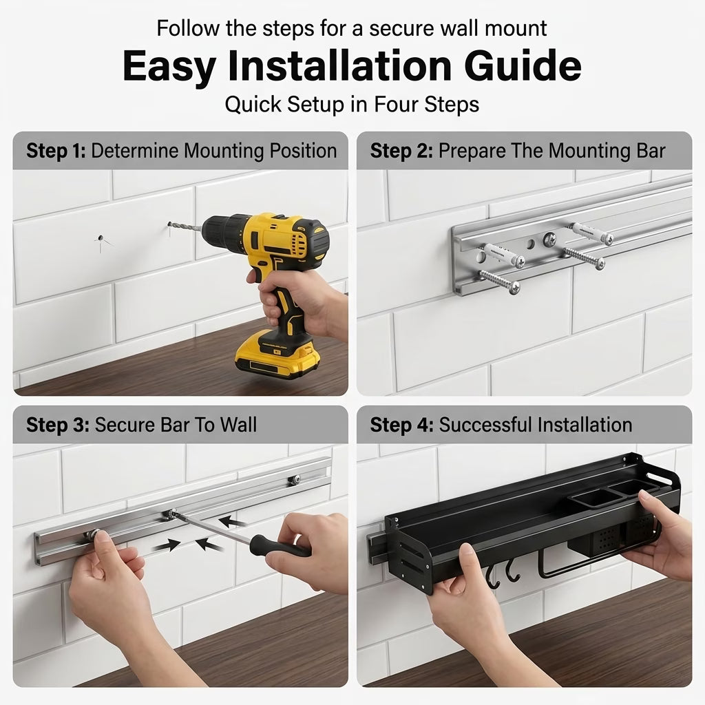 Massaha™ Wall-Mounted Kitchen Storage Rack