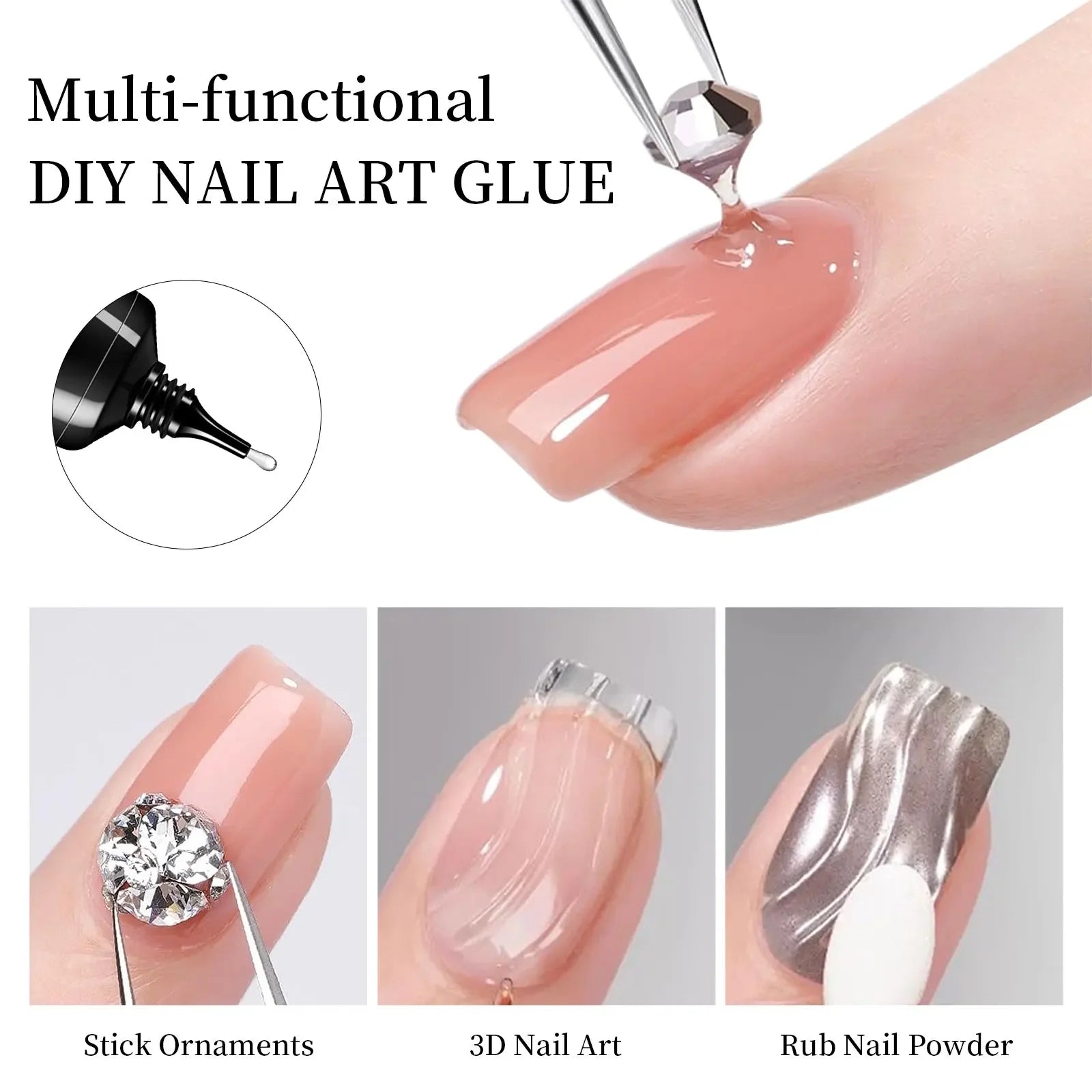 Super Strong Gel Nail Glue for Nail Charm 3D Nails