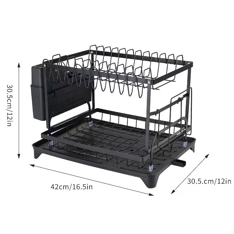 Massaha™ Premium 2-Tier Kitchen Dish Organizer Rack