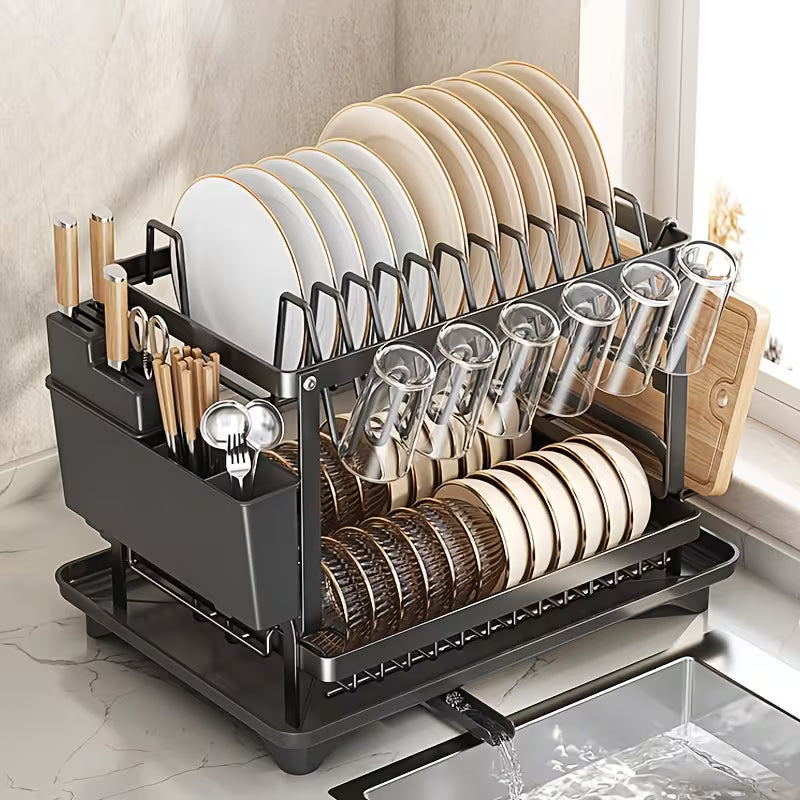 Massaha™ Premium 2-Tier Kitchen Dish Organizer Rack